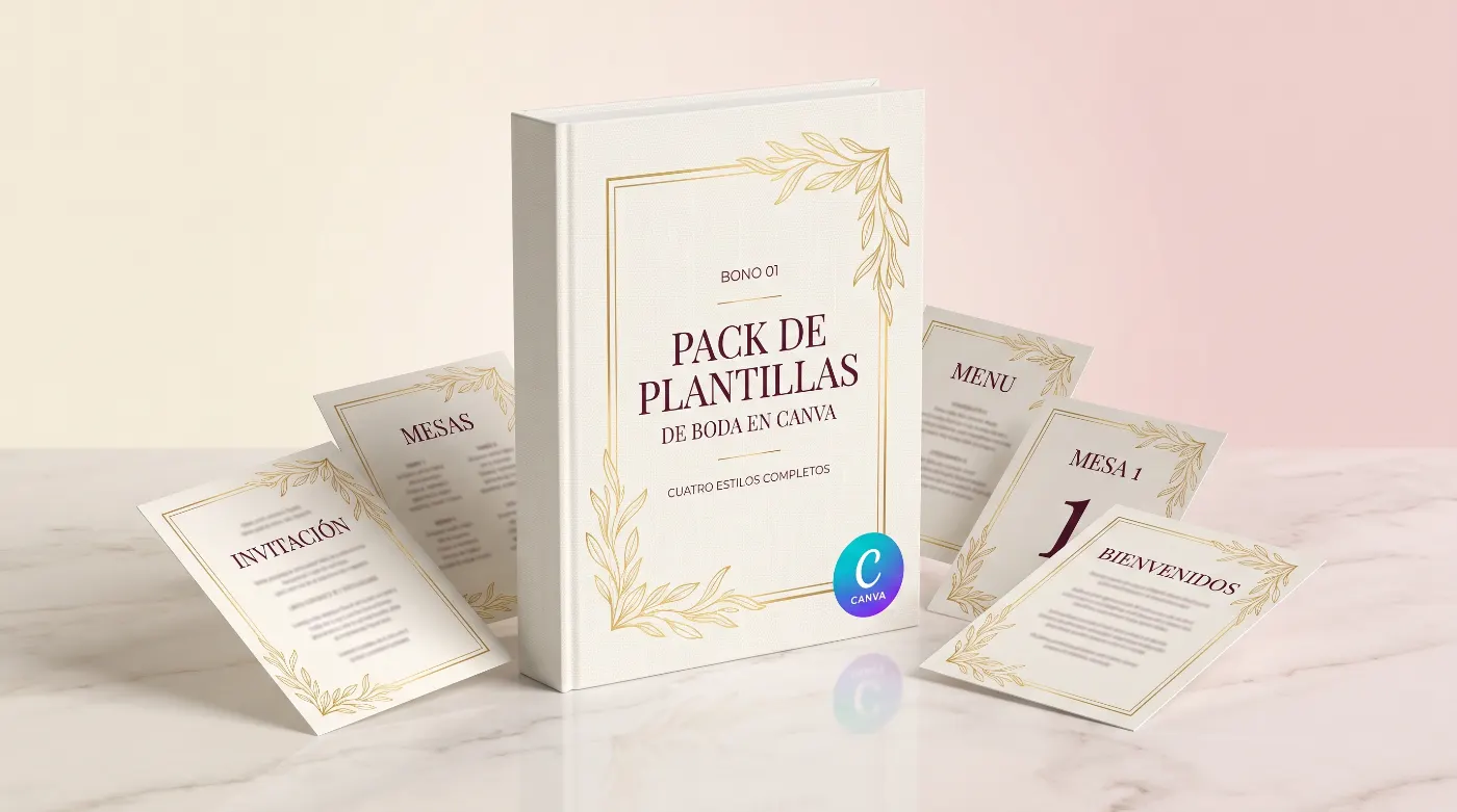 Pack de plantillas de boda en Canva